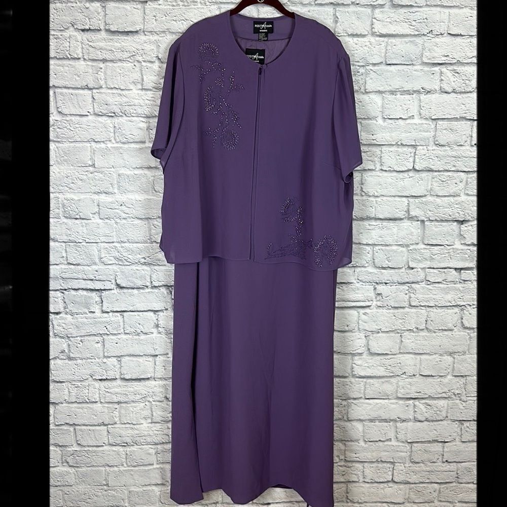 Positive Attitude Purple Dress Two Piece Set Size 24
